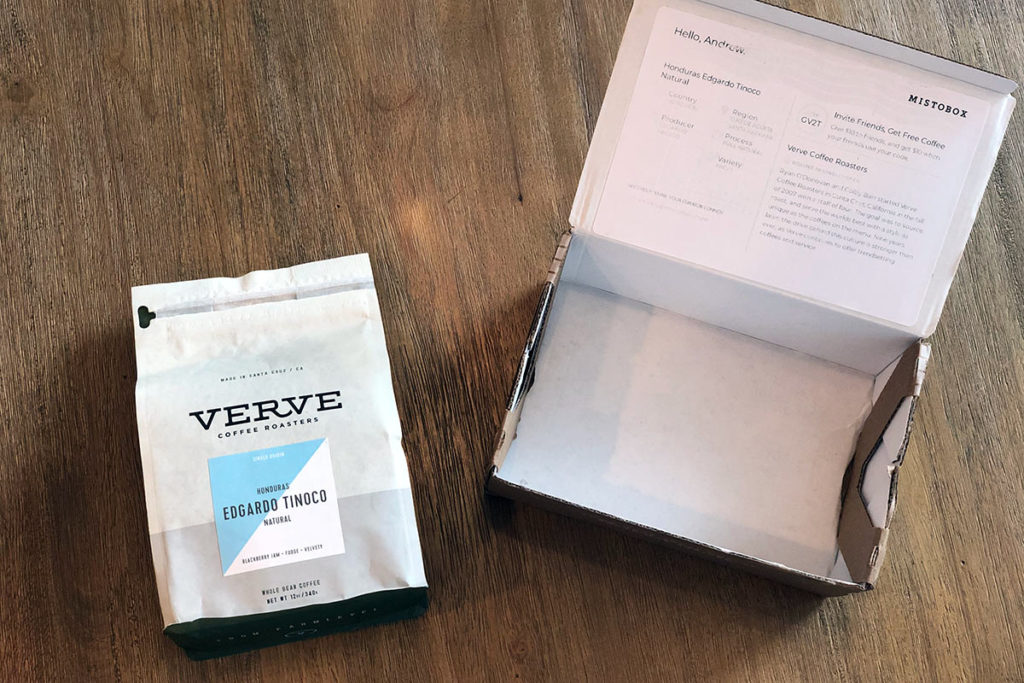 Verve Coffee Roaster's Honduras Edgardo Tinoco Natural - via Mistobox