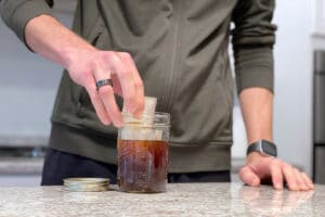 Add ice | How to Make Cold Brew in a Mason Jar