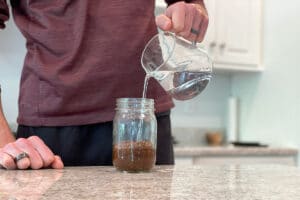 Add water | How to Make Cold Brew in a Mason Jar