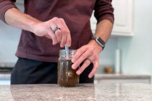 Stir gently | How to Make Cold Brew in a Mason Jar
