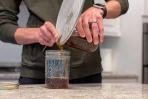 Strain coffee | How to Make Cold Brew in a Mason Jar