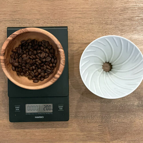Elements needed for simple v60 pour over brew