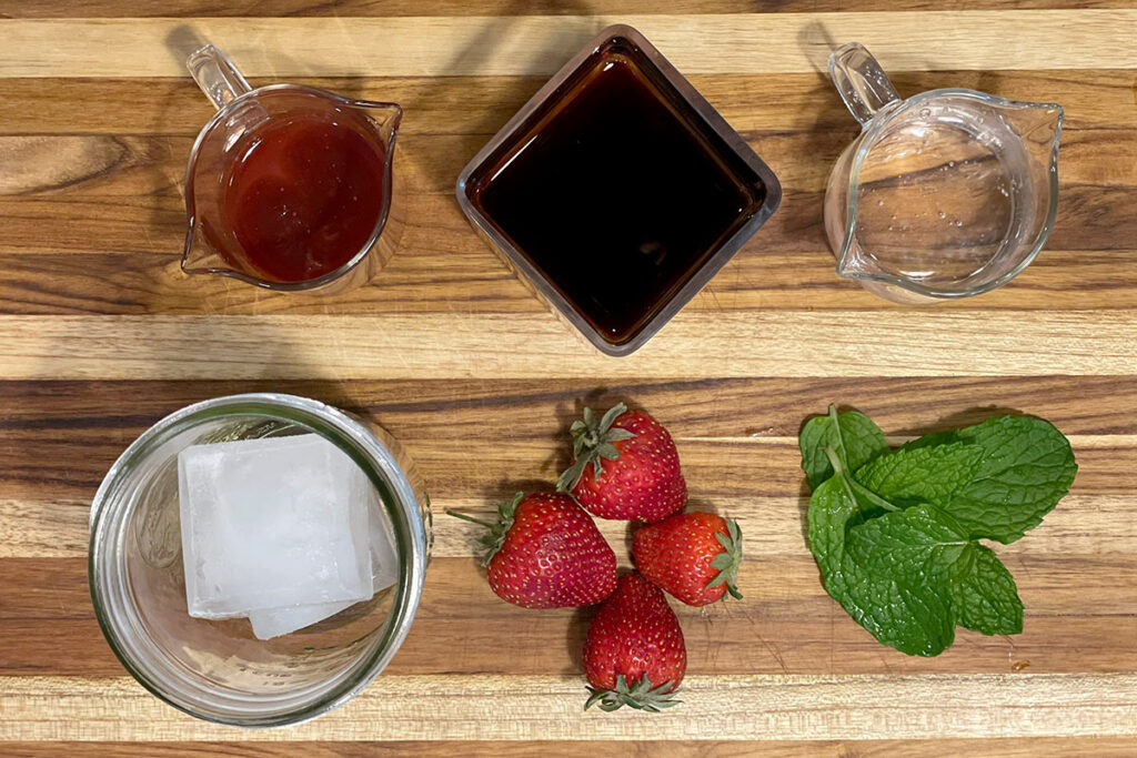 Strawberry Mojito Cold Brew Cocktail ingredients