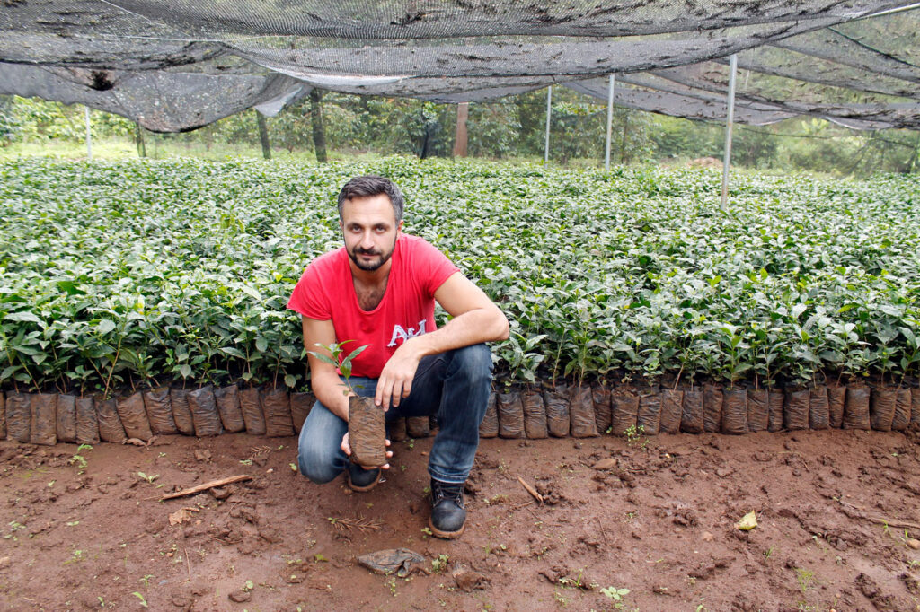 Ivica from Coffea Circulor in Kenya with coffee plants