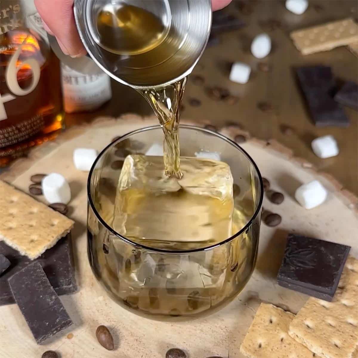 Step 1 - S'mores Mocha Old Fashioned