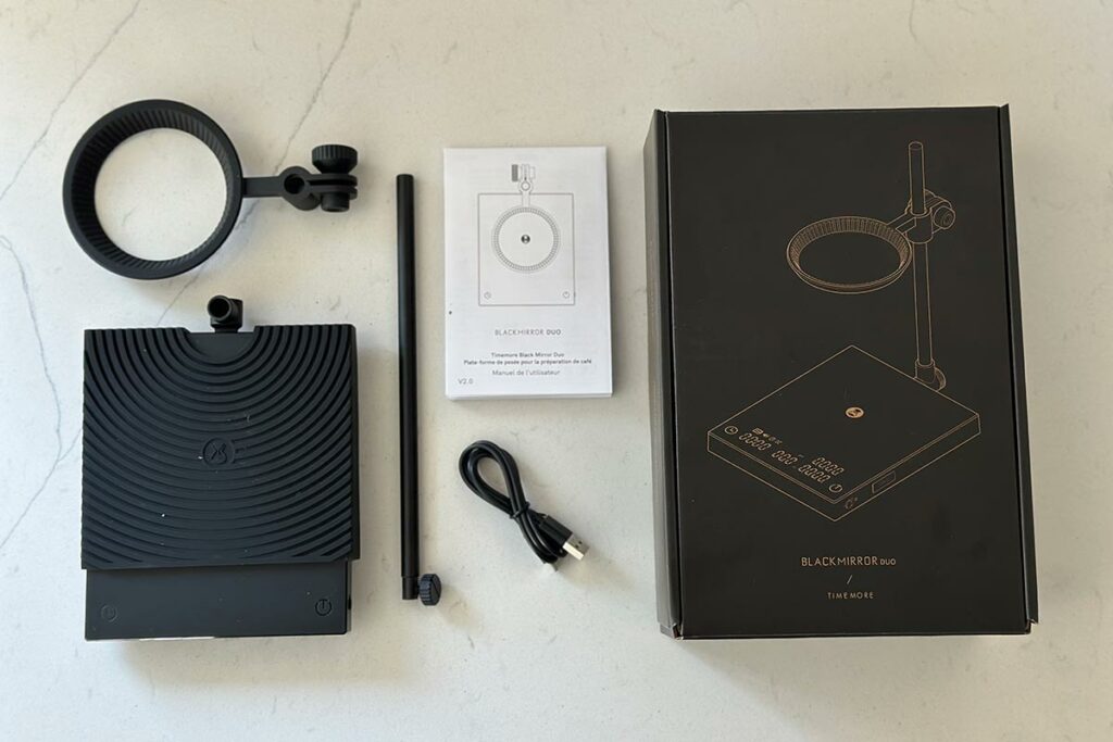 TIMEMORE Black Mirror Duo Coffee Scale box contents