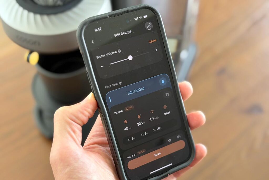 Cosori Juni recipe building in the app